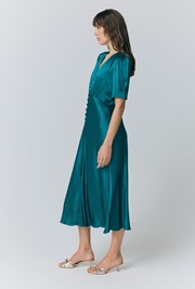 Madison Satin Button Through Dress