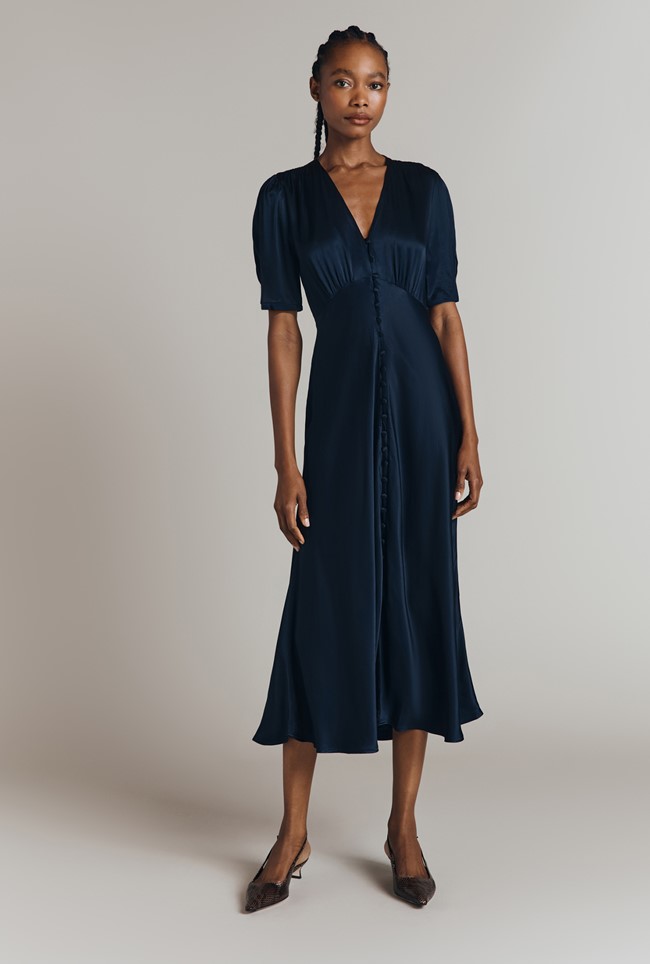 Ghost navy dress hotsell