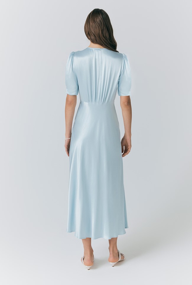 Madison Satin Button Through Dress