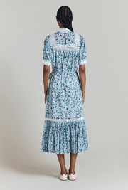 Josephine Ditsy Floral Printed Cotton Lace Trim Dress