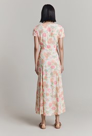 Marie Vintage Floral Short Sleeve Godet Dress