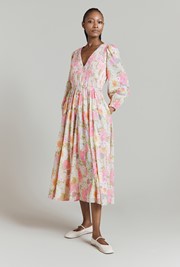 Adeline Floral Cotton Midi Dress