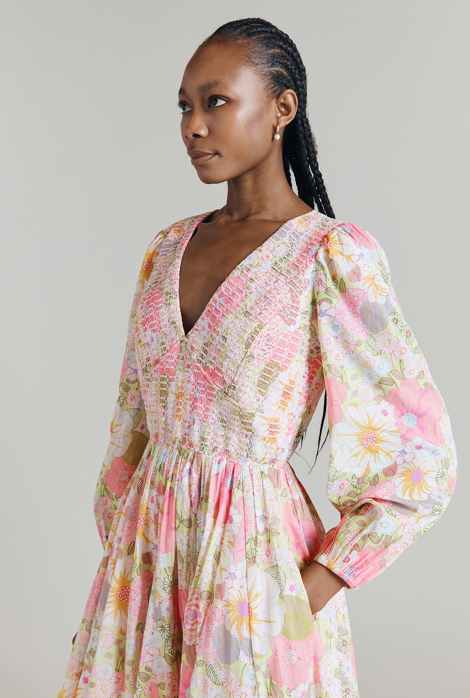 Adeline Floral Cotton Midi Dress | Ghost London