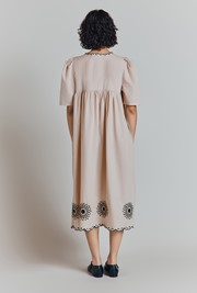 Ramona Cotton Embroidered Border Midi Dress