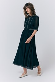 Emma Georgette Embroidered Midi Dress