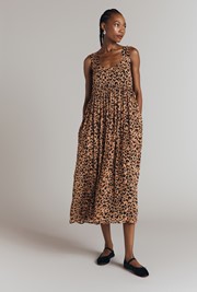 Maya Animal Printed Georgette Midi Dress