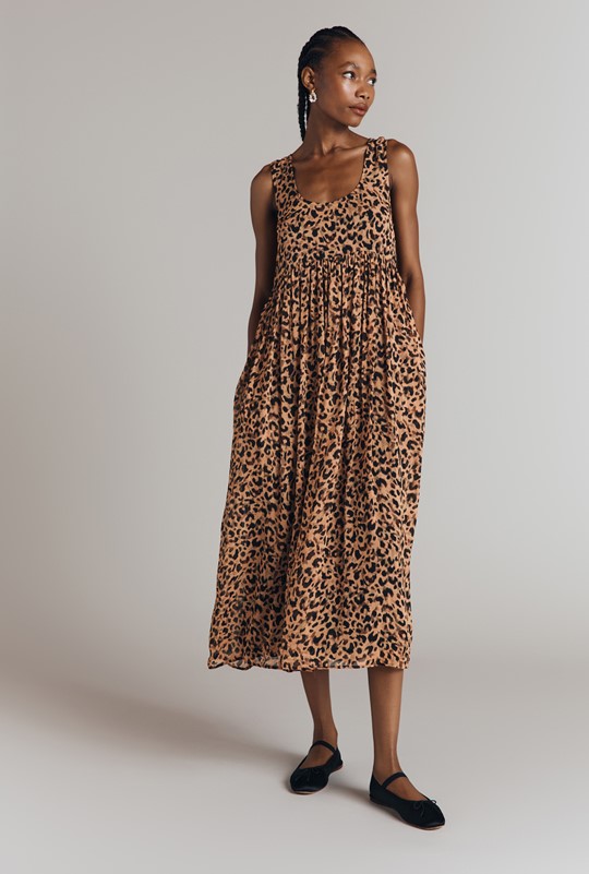 Maya Georgette Animal Print Midi Dress