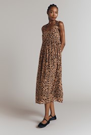 Maya Animal Printed Georgette Midi Dress