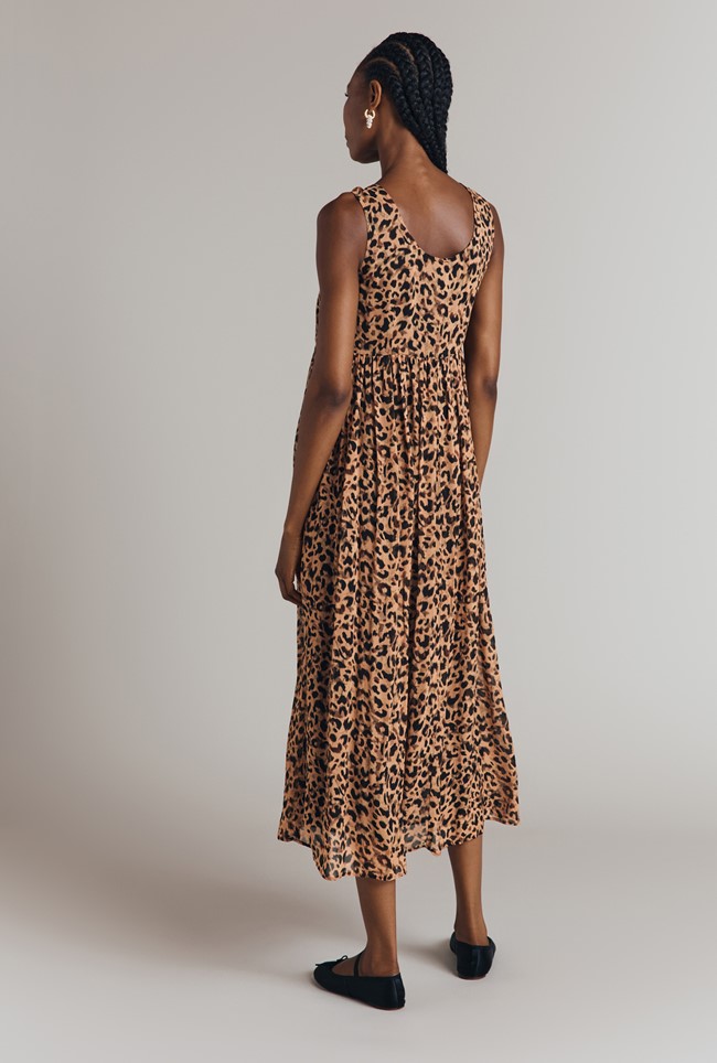 Maya Animal Printed Georgette Midi Dress