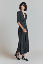 Madi Polka Dot Crepe Midi Dress