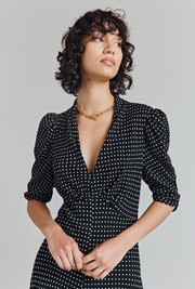 Madi Polka Dot Crepe Midi Dress