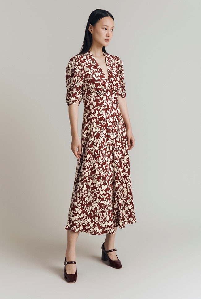 Madi Crepe Floral Midi Dress