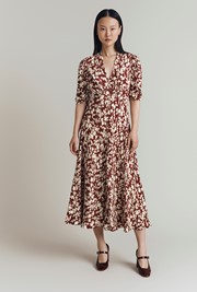 Madi Crepe Floral Midi Dress