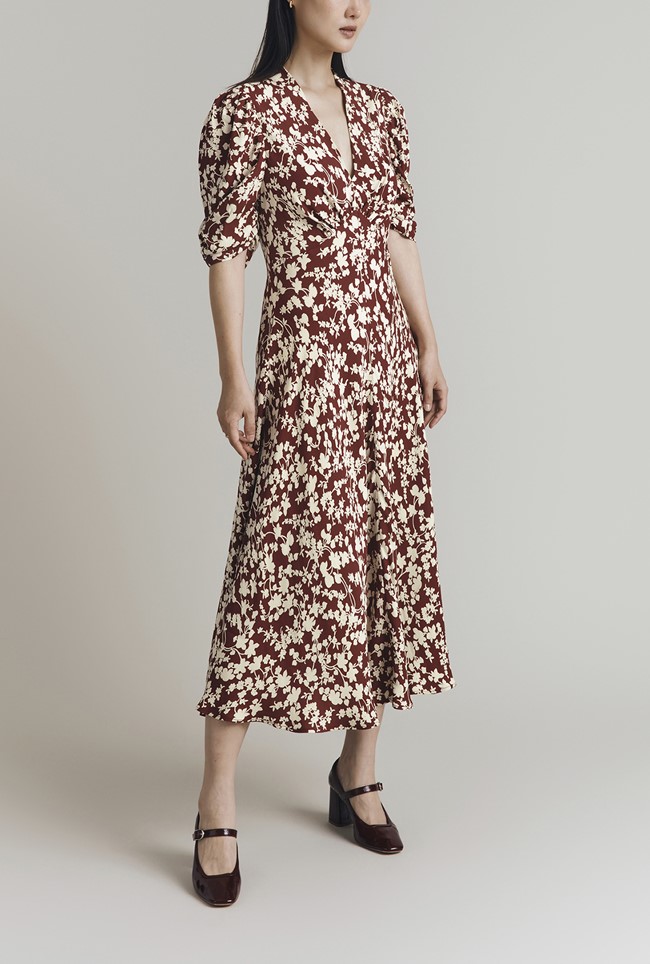 Madi Crepe Floral Midi Dress