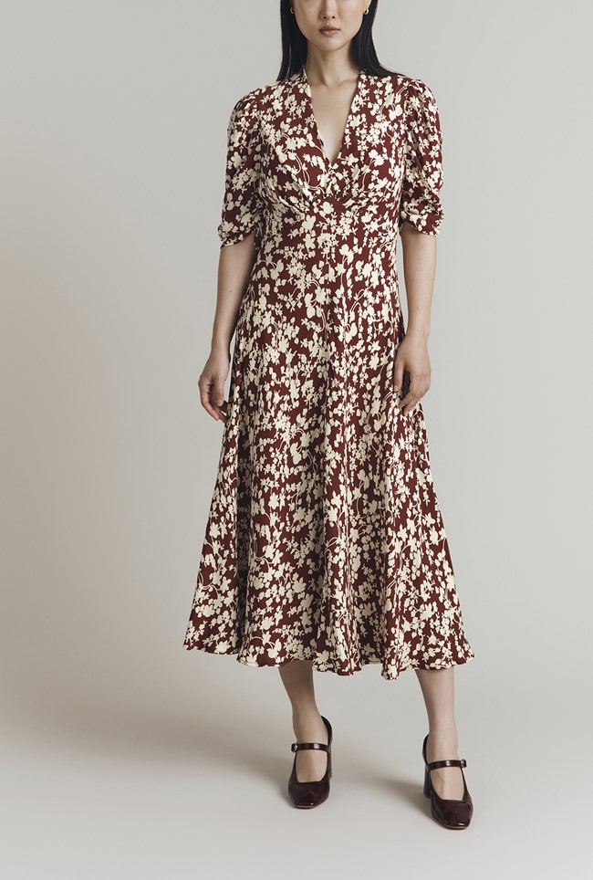 Madi Crepe Floral Midi Dress