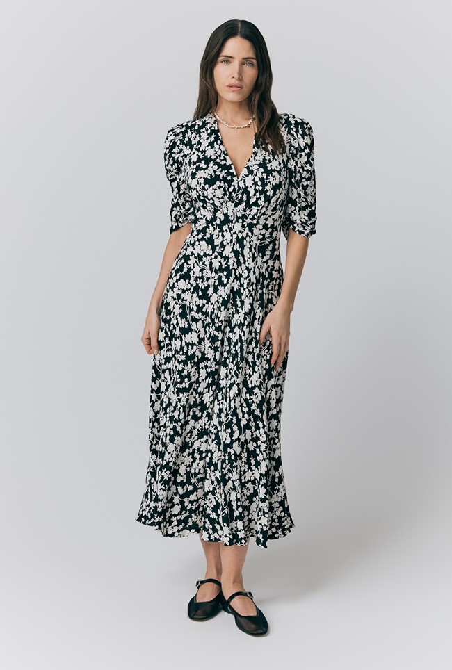 Madi Crepe Floral Midi Dress