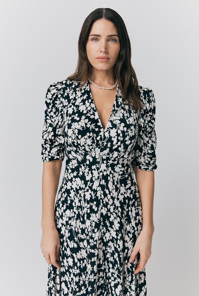 Madi Crepe Floral Midi Dress