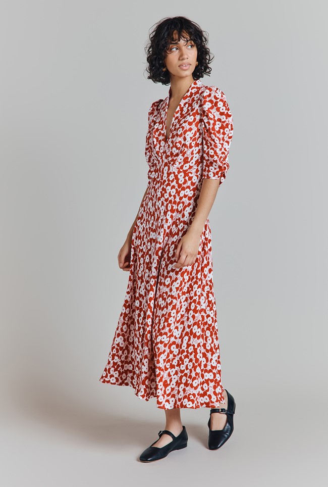 Madi Crepe Printed Midi Dress