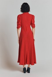 Madi Polka Dot Crepe Midi Dress