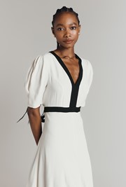 Cicely Crepe Contrast Midi Dress