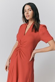 Capri Crepe Short Sleeve Midi Dress