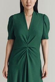 Capri Crepe Short Sleeve Midi Dress