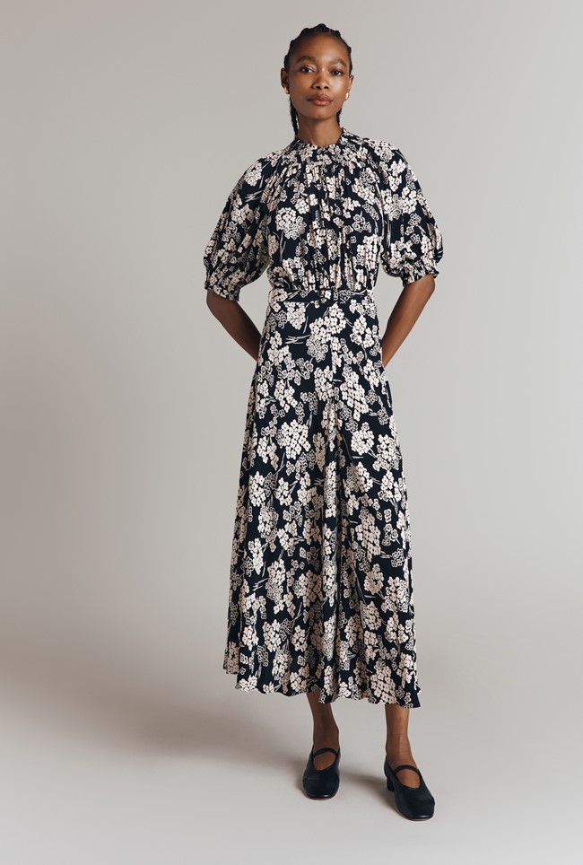 Dolly Printed Viscose CDC Midi Dress