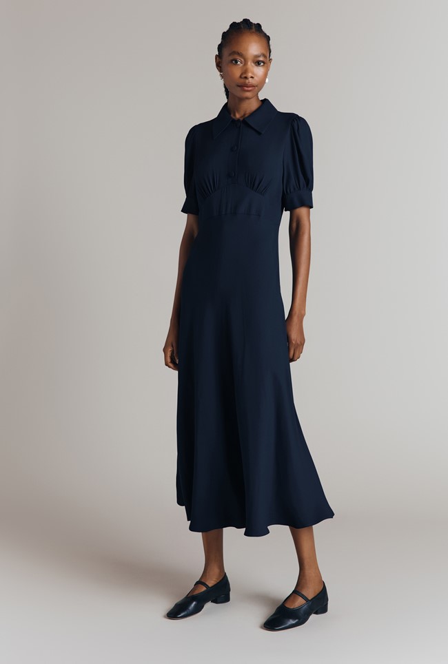 Wilma Crepe Midi Tea Dress