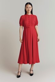 Francis Satin Back Crepe Midi Dress