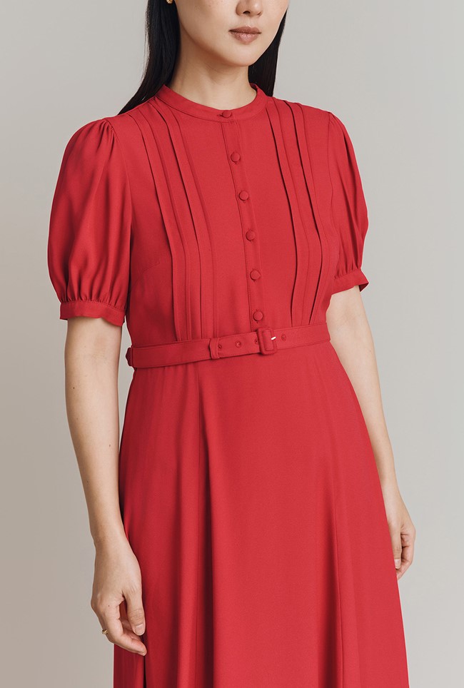 Francis Satin Back Crepe Midi Dress