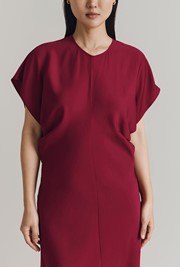 Dara Crepe Short Sleeve Midi Dress  