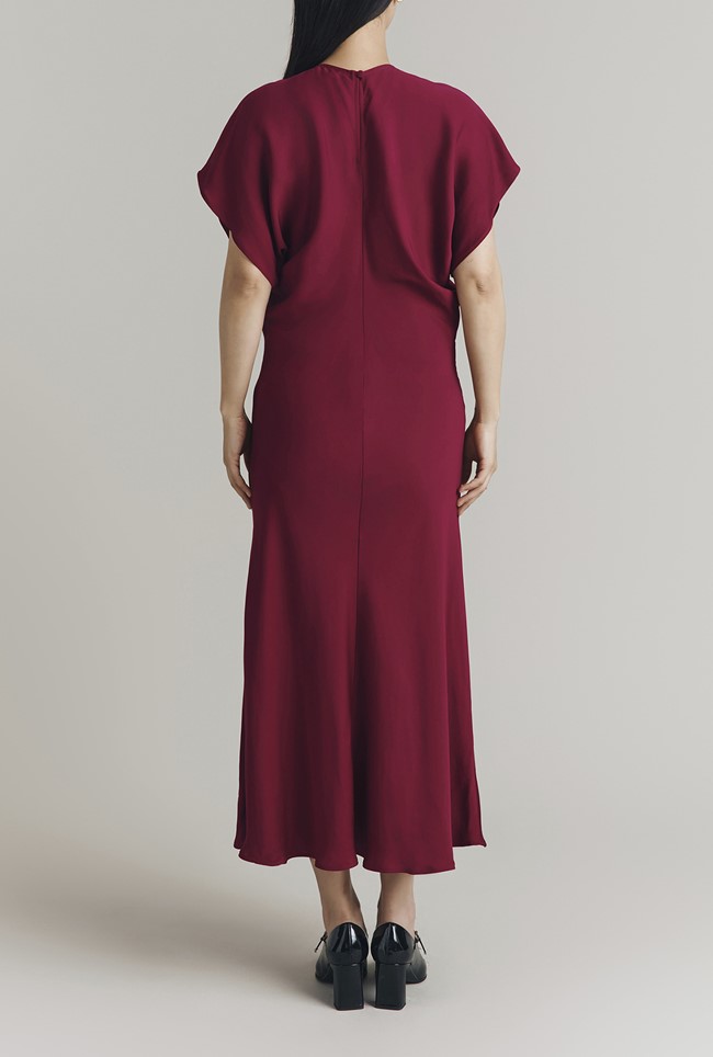 Dara Crepe Short Sleeve Midi Dress  