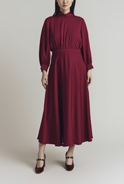 Balia Crepe Long Sleeve Midi Dress