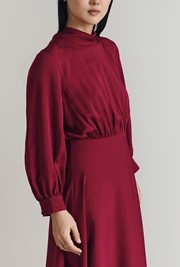 Balia Crepe Long Sleeve Midi Dress