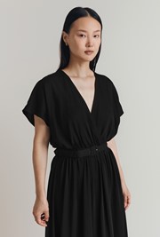 Aria Viscose Belted Midi Dress