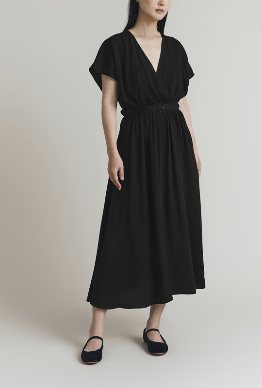 Aria Viscose Belted Midi Dress