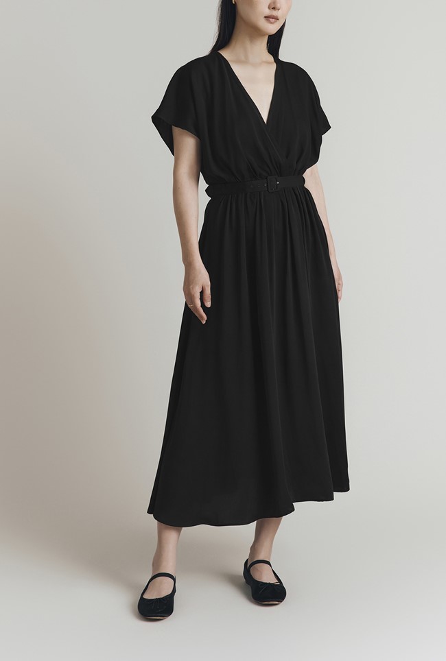 Aria Viscose Belted Midi Dress