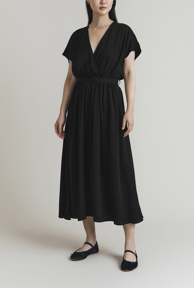 Aria Viscose Belted Midi Dress