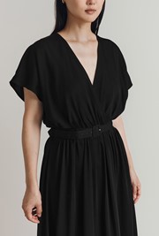 Aria Viscose Belted Midi Dress