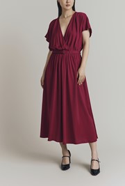 Aria Viscose Belted Midi Dress