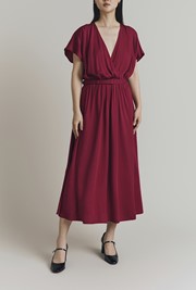 Aria Viscose Belted Midi Dress