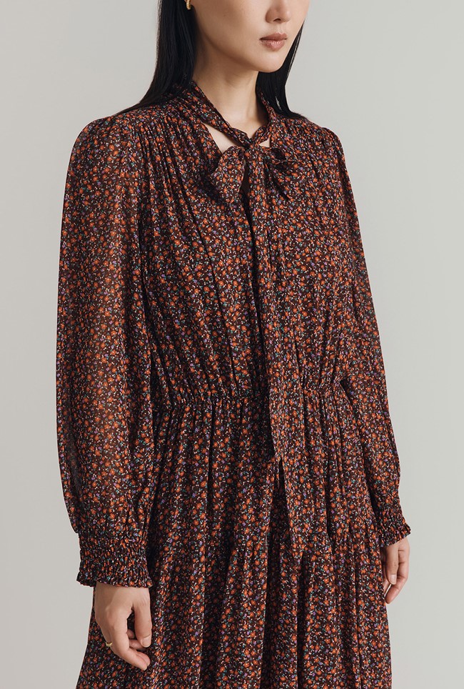 Orla Ditsy Georgette Tiered Maxi Dress