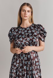 Beatrix Printed Floral Satin Bias Cut Dress