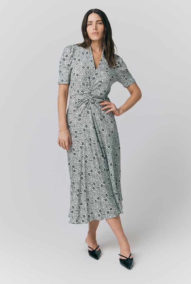 Capri Floral Crepe Midi Dress