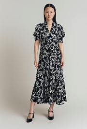 Capri Floral Crepe Midi Dress