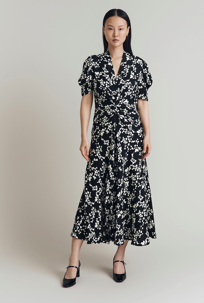 Capri Floral Crepe Midi Dress