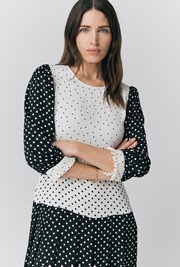 Iris Crepe Polka Dots Midi Dress