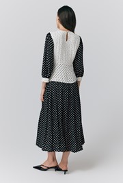 Iris Crepe Polka Dots Midi Dress