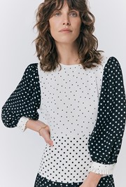 Iris Crepe Polka Dot Midi Dress