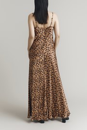 Eden Leopard Print Satin Maxi Slip Dress
